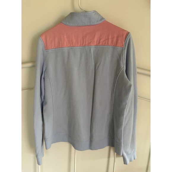 Vineyard Vines Women’s Quarter Zip Shep Shirt Blue And Pink Large - Picture 4 of 6